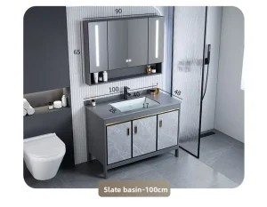 Custom Wall Mounted Bathroom Vanity Modern Design Plywood Cabinet Large Storage Space for Apartment Outdoor Luxury Home