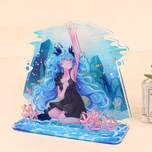 Custom Water Ripple Acrylic Stand Character Acrylic Logo Bracket Asian Desktop Display Custom Acrylic Standee