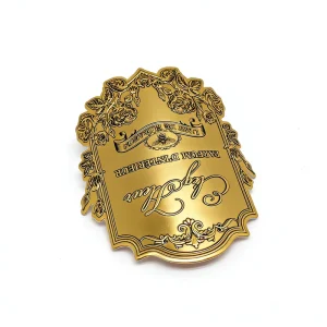 Custom Waterproof 3D Embossed Curved Aluminum Liquor Wine Label Self Adhesive Metal Logo Anti-Counterfeit Durable Bottle Sticker