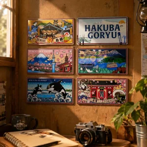 Custom Waterproof Aluminum Tin Sign Japan Scenery Wall Art for Indoor Decor