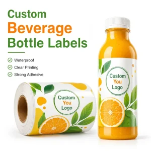 Custom Waterproof Beverage Bottle Labels High Definition Print Strong Adhesive Fruit Juice Plastic Bottle Stickers