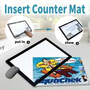 Custom Waterproof Inset Counter Mat Insertable Photo Window Top Display Mat PVC Rubber Retail Bar Shop Cashier Desk Counter Mat