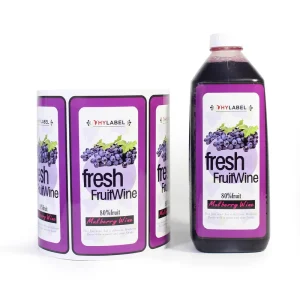 Custom Waterproof Paper Bottle Labels for Juice and Food Beverage Packaging