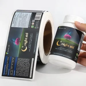 Custom Waterproof Self adhesive Packaging Label Roll Private Sticker Label Vitamin Supplement Labels for Medical Bottle logo