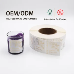 Custom Waterproof Vinyl Sticker Roll Brand Label, Private Logo Adhesive Stickers For Candle Perfume Essential Oil Bottles
