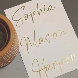 Custom Wedding Anniversary Shiny Personalized Name Decals Handwritten Calligraphy Vinyl Gold Stickers