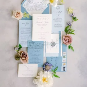 Custom Wedding Invitation with Embossed Details and Gold Foil, Premium Design for Wedding Planners and Event Companies