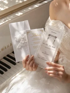 Custom Wedding Thank You Invitation Lace Cards Luxury Bespoke Design for Wedding Planners Brand Retailers Perfect