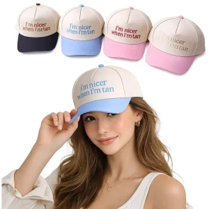Custom Women Leopard Color Block Dad Hat “i’m Nicer When I’m Tan” Embroidered Summer Baseball Cap Gorra OEM