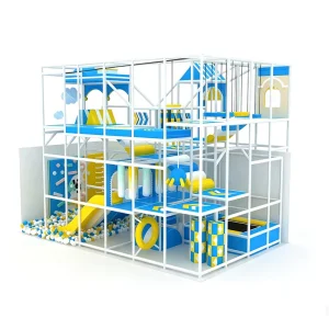 Custom Wooden Geometric Kids Indoor Playground Commercial Soft Play Multi Level Turnkey Center for Mall FEC ASTM Certified