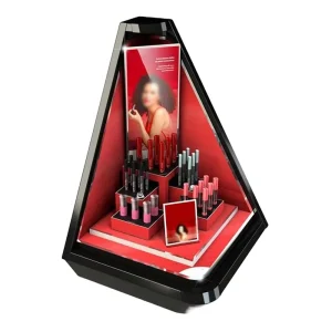 Custom Wooden MDF Modern Makeup Perfume Display Stand for Commercial Use Customizable Size Color Model