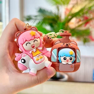 Custom design animation PVC cartoon character charm key chain