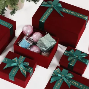 Custom logo Christmas Perfume Gift Box Creative Biodegradable Vintage CMYK Matte Lamination Gift Packaging Boxes with Ribbon