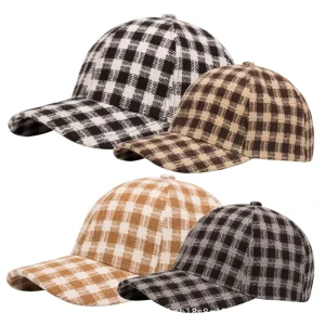 Custom logo Colorful Fashion Trend Six Panels Lattice Pattern Structured Baseball Caps