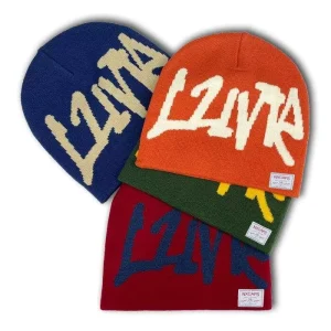 Custom logo Letter Acrylic Trend Windproof Outdoor Skiing Knitted Hat Colorful for Men and Women for Cold Weather Warm
