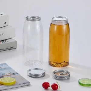 Custom logo Plastic Pet Can Soda Can Juice Bottle 330ml 500ml 650ml Soda Cans With Aluminium Lid