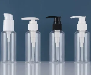 Custom logo Printing 100ml Clear Lotion Bottle with White Pump Empty Skincare Refillable Container