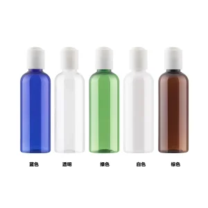 Custom logo Printing 100ml Clear Plastic Travel Bottle with Flip Top Cap Cosmetic Sample Refillable Container