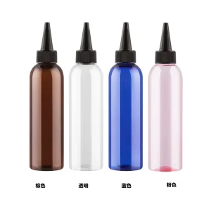 Custom logo Printing 200ml PET Squeeze Bottle Pigment Dispenser Applicator Dropper Container for Haircare
