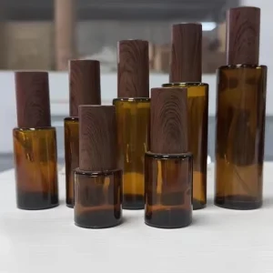 Custom logo Printing Luxury Amber Glass Spray Bottles 30ml 50ml 100ml Empty Brown Lotion Packaging Bottles