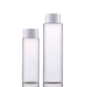 Custom logo Printing Luxury PET Frosted PET Cosmetic Toner Bottle 100ml 200ml Refillable Hydrosol Skincare Bottle