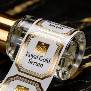 Custom printed High end Design Bottle Labels Hot Stamping Wear resistant Waterproof Self adhesive Perfume Packaging Labels