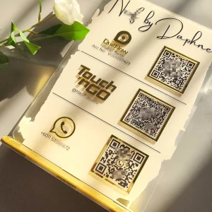 Customizable Acrylic Social Media Sign Table Top QR Code Mirror for Business Instagram Store Display Party Usage