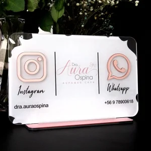 Customizable Acrylic Social Media Sign Table Top QR Code Mirror for Business Instagram Store Display Party Usage