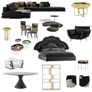 Customizable Black Velvet Bed