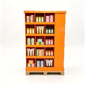 Customizable Cardboard Bath Body Pallet Display Shelf Ready Stand Department Store Beauty Gift OEM ODM FSC Recyclable