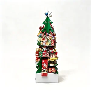 Customizable Cardboard Christmas Tree Display Shelf Ready Floor Stand Supermarket Seasonal Aisle Bulk OEM FSC