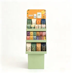 Customizable Cardboard Coffee Floor Display Shelf Ready Retail Stand Gourmet Grocery Store OEM ODM FSC