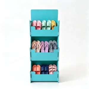 Customizable Cardboard Flip Flop Floor Display Shelf Ready Sandal Stand PDQ Supermarket Seasonal Aisle Bulk OEM