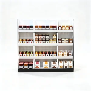 Customizable Cardboard Gourmet Food Display Shelf Ready Stand Supermarket Jam Honey Aisle OEM ODM FSC Recyclable