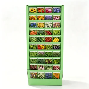 Customizable Cardboard Seed Packet Floor Display Shelf Ready Stand Garden Center Merchandiser Bulk OEM FSC