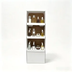 Customizable Cardboard Skincare Display Shelf Ready Stand Beauty Supply Store Retail OEM ODM FSC Recyclable