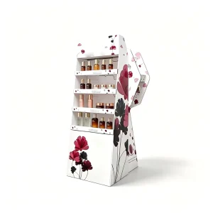 Customizable Cardboard Skincare Display Shelf Ready Stand Beauty Supply Store Retail OEM ODM FSC Recyclable