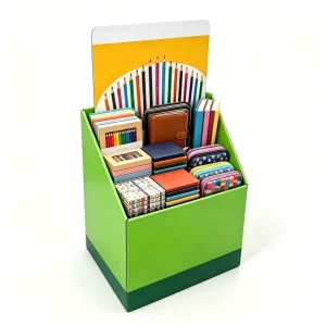 Customizable Cardboard Stationery Display Shelf Ready Stand Stationery Store Retail Bulk OEM FSC Recyclable