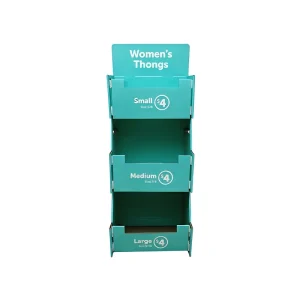 Customizable Corrugated Footwear Display Stand Multi Tier FSC POS Supermarket Retail Shoe Beachwear Merchandising FSDU