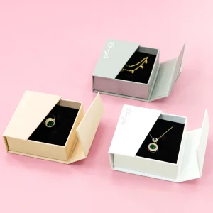 Customizable Double-Door Magnetic Jewelry Gift Box for Necklace, Bracelet, Ring, and Earrings