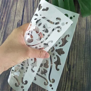 Customizable Durable Eco-friendly PET Tile Stencil Vintage Floral Symmetrical Template 40g/m for Floor Wall Wood DIY Home
