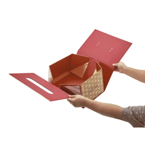 Customizable Foldable Red Gift Box Personalized Color Size Printing & Dimension for Cosmetics Tea & Gifting