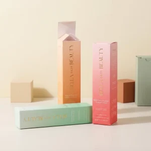Customizable Folding Box with White Cardstock and Soft Touch Coating for Makeup Products Facial Cream Packaging Foldable Design