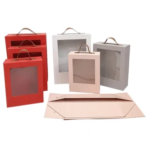 Customizable Handle Waterproof Rigid Paperboard Gift Box Transparent Window Drawer Gift Box