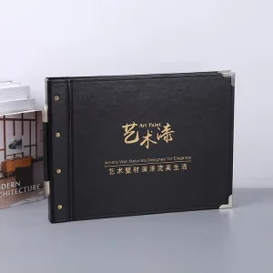 Customizable Hard Cover Wall Material Sample Book With Stamped Logo Printing Stand Out