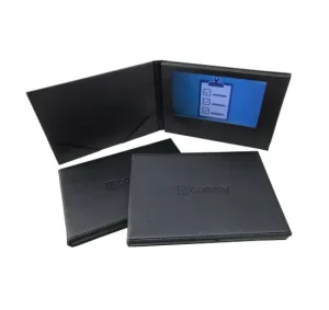 Customizable Hardcover PU Leather Cover Video Brochure with 7-inch HD IPS Screen for Advertising Marketing