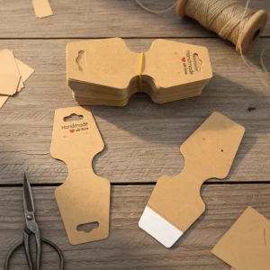 Customizable Logo Bracelet Packaging Card with Kraft Paper & Cardboard Cartoon Design Foldable