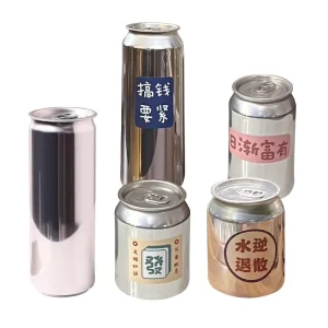 Customizable Logo Screen Printed Disposable Aluminum Can Empty Jar Pump Sprayer Sealing UV Coating Coffee Beer Tea Juice Soda