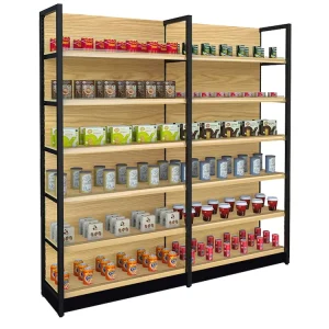 Customizable Metal Supermarket Shelf Double Sided Heavy Duty Supermarket Gondola Shelves Rack Storage Display Shelf