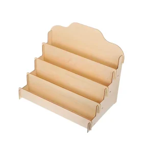 Customizable Modern Style Wooden Countertop Retail Display Rack Tiered Craft Fair Stand for Farmers Market Storage Rack
